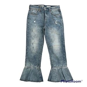 Pilcro and Letterpress bell cropped jeans